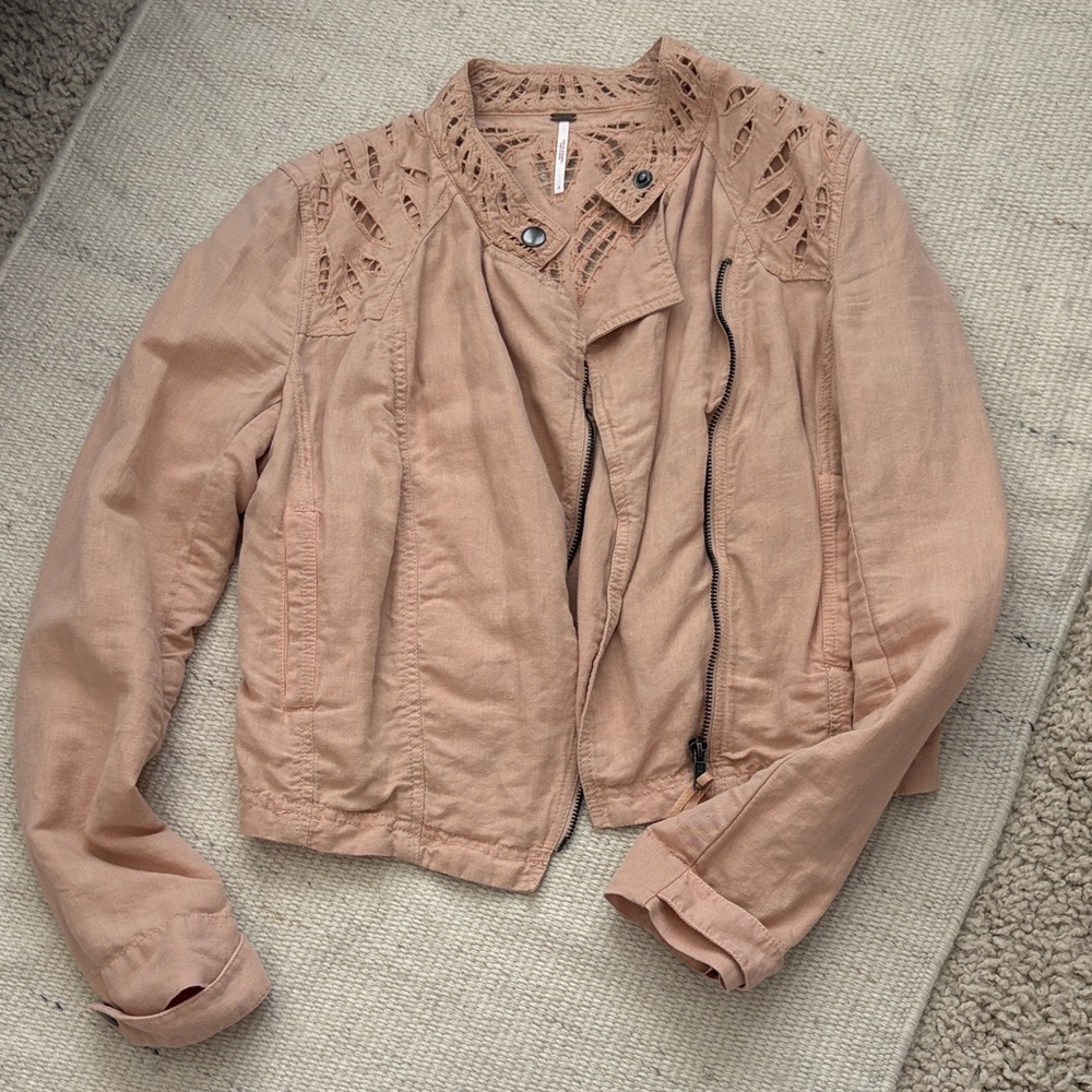 Free People Dusty Rose Cropped Cardigan